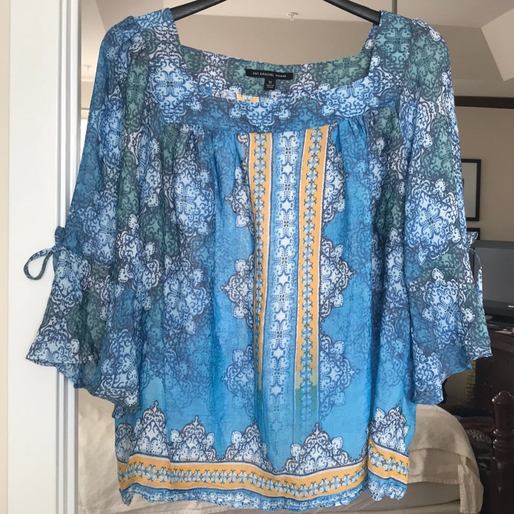 Springtime Beautiful square neck, light & flowing blouse